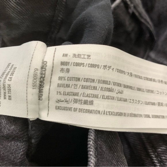 Abercrombie & fitch womens charcoal the 90s baggy low rise button fly jeans 10 - Picture 9 of 10